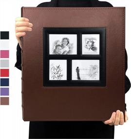 img 4 attached to RECUTMS 600 Pocket Photo Album With Sewn Bonded Leather Hardcover For 4X6 Photos - Ideal For Anniversaries, Baby And Vacation Memories (Brown)