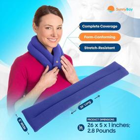 img 3 attached to Deep Pain Relief Neck & Shoulder Heating Pad By SunnyBay - Hot/Cold Therapy, Weighted Bean Bag Moist Heat Wrap (Purple)