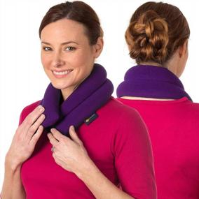 img 4 attached to Deep Pain Relief Neck & Shoulder Heating Pad By SunnyBay - Hot/Cold Therapy, Weighted Bean Bag Moist Heat Wrap (Purple)