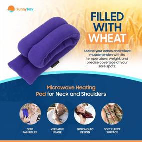 img 1 attached to Deep Pain Relief Neck & Shoulder Heating Pad By SunnyBay - Hot/Cold Therapy, Weighted Bean Bag Moist Heat Wrap (Purple)