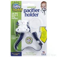 👶 baby buddy universal pacifier holder clip - securely attach paci with silicone ring - ideal for babies 4+ months/toddler boys & girls, navy with white stitch logo