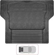 🚗 vaygway cargo liner trunk floor mat: all-weather rubber protection for car, suv, truck - universal fit, heavy duty & trimmable - black logo