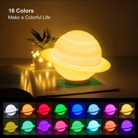 img 1 attached to UooEA 3D Galaxy Ball Moon Lamp - 16 Colors Moonlight Globe Luna Night Light With Stand Remote & Touch Control Night Light Bedroom Decor For Kids Girls Boys Women Gifts (Saturn)