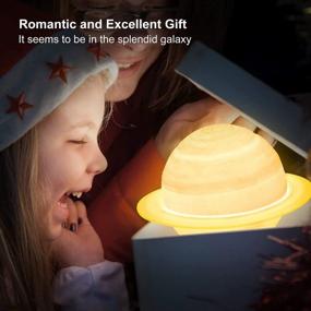 img 2 attached to UooEA 3D Galaxy Ball Moon Lamp - 16 Colors Moonlight Globe Luna Night Light With Stand Remote & Touch Control Night Light Bedroom Decor For Kids Girls Boys Women Gifts (Saturn)