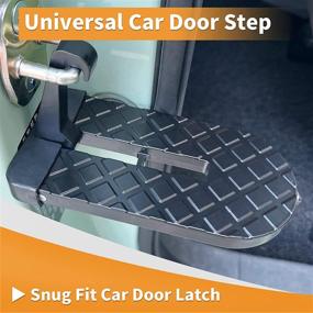 img 3 attached to Universal Foldable Roof Rack Car Door Step with Door Latch Upward Access, Glass Breaker Safety Hammer - Ideal for Most Car, SUV, Truck (Black-a)