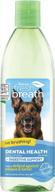 tropiclean fresh breath dental water additive - 16oz bottle for digestive support and long-lasting dog breath freshness logo