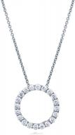 sterling silver circle pendant necklace for women with sparkling cubic zirconia, rhodium plated by berricle logo