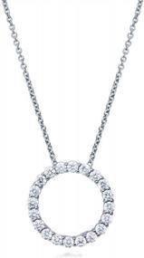 img 4 attached to Ожерелье с подвеской из стерлингового серебра для женщин со сверкающим кубическим цирконием, родиевое покрытие от BERRICLE