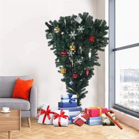 img 4 attached to 578-Tip Spruce Christmas Tree - Livebest 5.5Ft Inverted PVC Artificial Xmas Tree