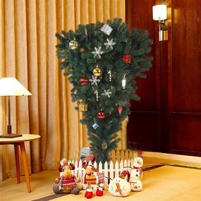 img 3 attached to 578-Tip Spruce Christmas Tree - Livebest 5.5Ft Inverted PVC Artificial Xmas Tree