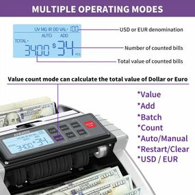 img 2 attached to Aneken Money Counter Machine With Value Count, Dollar, Euro UV/MG/IR/DD/DBL/HLF/CHN Counterfeit Detection Bill Counter, ValuCount, Add And Batch Modes, Cash Counter With LCD Display, 2-Year Warranty