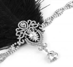 img 1 attached to Набор бижутерии Flapper 1920-х годов для женщин - включает ожерелье, повязку на голову и браслеты - аксессуары Great Gatsby для полного образа ревущих двадцатых