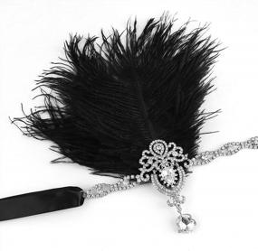 img 2 attached to Набор бижутерии Flapper 1920-х годов для женщин - включает ожерелье, повязку на голову и браслеты - аксессуары Great Gatsby для полного образа ревущих двадцатых