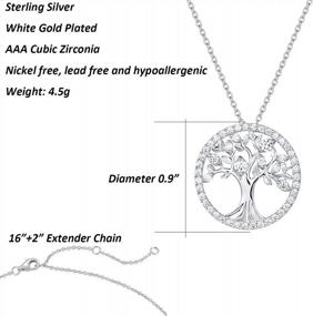 img 1 attached to Sterling Silver Tree Of Life Necklace For Women - Simulated Diamond CZ Family Pendant Jewelry, Christmas Gifts For Mom Wife Daughter Her