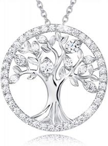 img 4 attached to Sterling Silver Tree Of Life Necklace For Women - Simulated Diamond CZ Family Pendant Jewelry, Christmas Gifts For Mom Wife Daughter Her