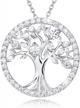 sterling silver tree of life necklace for women - simulated diamond cz family pendant jewelry, christmas gifts for mom wife daughter her logo