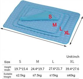 img 3 attached to Keep Your Dogs Cool This Summer With XZKING'S Ice Silk Pet Self Cooling Mat - 27.6X39, Blue
