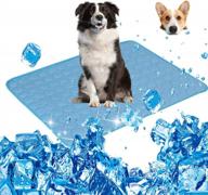keep your dogs cool this summer with xzking's ice silk pet self cooling mat - 27.6x39, blue логотип