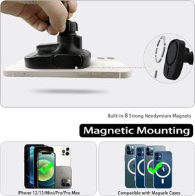 img 2 attached to 🔌 15W Qi Wireless Charging Car Mount with Magnetic Phone Holder for iPhone 13/12, Magsafe Case Compatible