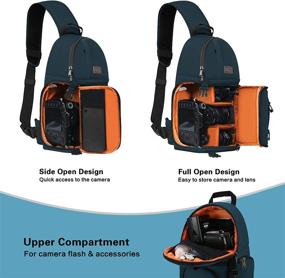 img 3 attached to MOSISO Противоударный рюкзак-сумка для камеры для беззеркальных камер Canon / Nikon / Sony / Fuji DSLR SLR с держателем для штатива и съемными модульными вставками, штормовой зеленый