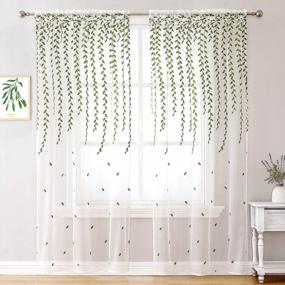 img 3 attached to Upgrade Your Home Décor With BROSHAN'S Natural Embroidered Sheer Curtains - Perfect For Living Room Or Kids Room!