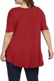 img 1 attached to Plus Size Summer Tops For Women - ALLEGRACE Casual Pleated Flowy Scoop Neck Shirts