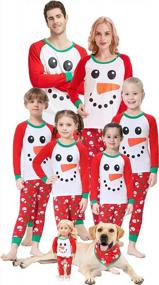 img 4 attached to Christmas Family Matching Pajamas - Long Sleeve Cotton Sleepwear For Women, Men, And Kids