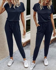 img 2 attached to Alelly Women'S Loose Fit Off Shoulder Jumpsuit Rompers With Elastic Waist And Pockets, Beam Foot