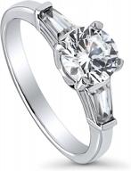 1 carat round cubic zirconia cz solitaire engagement ring in rhodium plated sterling silver - perfect promise or wedding ring for women (size 4-10) by berricle logo