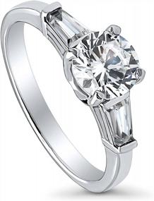 img 4 attached to 1 Carat Round Cubic Zirconia CZ Solitaire Engagement Ring In Rhodium Plated Sterling Silver - Perfect Promise Or Wedding Ring For Women (Size 4-10) By BERRICLE