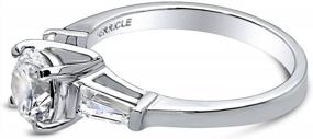 img 2 attached to 1 Carat Round Cubic Zirconia CZ Solitaire Engagement Ring In Rhodium Plated Sterling Silver - Perfect Promise Or Wedding Ring For Women (Size 4-10) By BERRICLE