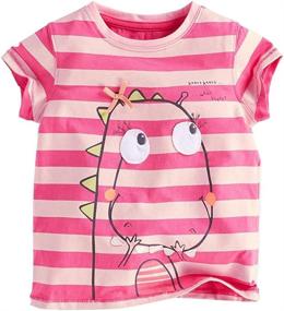 img 4 attached to Coralup Little Girls Dinosaur Stripes Boys' Clothing ~ Tops, Tees & Shirts