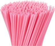 juvale 300-pack plastic pink disposable party drinking straws: perfect for baby showers & birthdays, extra long size, 10 inches логотип