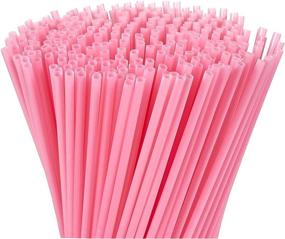 img 4 attached to Juvale 300-Pack Plastic Pink Disposable Party Drinking Straws: Perfect for Baby Showers & Birthdays, Extra Long Size, 10 Inches