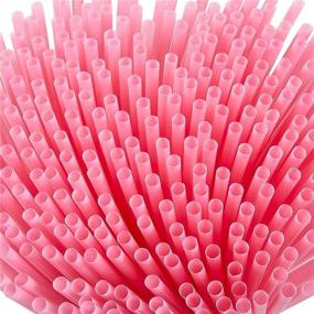 img 1 attached to Juvale 300-Pack Plastic Pink Disposable Party Drinking Straws: Perfect for Baby Showers & Birthdays, Extra Long Size, 10 Inches