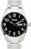 speidel men's stainless steel day/date watch with easy-to-read dial and link bracelet for casual and business wear logo