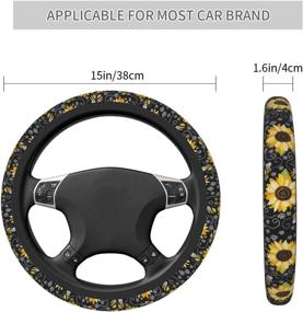 img 1 attached to 🌻 Hitamus Sunflower Bee Steering Wheel Cover – Women's Universal 15 inch Neoprene Anti-Slip Car Wheel Protector