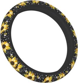 img 2 attached to 🌻 Hitamus Sunflower Bee Steering Wheel Cover – Women's Universal 15 inch Neoprene Anti-Slip Car Wheel Protector