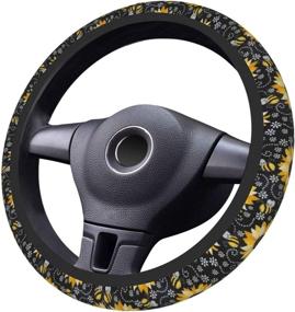 img 3 attached to 🌻 Hitamus Sunflower Bee Steering Wheel Cover – Women's Universal 15 inch Neoprene Anti-Slip Car Wheel Protector