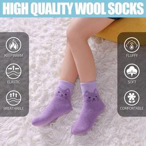 img 1 attached to 6 Pairs Of MQELONG Cute Animal Wool Socks For Kids - Thick, Warm Winter Crew Socks For Boys And Girls