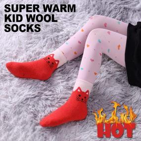 img 3 attached to 6 Pairs Of MQELONG Cute Animal Wool Socks For Kids - Thick, Warm Winter Crew Socks For Boys And Girls