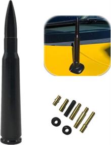 img 4 attached to ZYTC Bullet Style Stubby Antenna Mast Radio Aerial Black Replacement for Chevy Silverado 2007-2019 (4.2 inches): Enhance Signal Reception & Stylish Upgrade