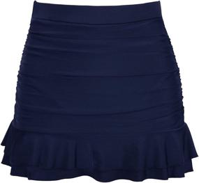 img 4 attached to Hilor Womens Skirted Waisted Shirred Women's Clothing ~ Swimsuits & Cover Ups