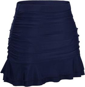 img 3 attached to Hilor Womens Skirted Waisted Shirred Women's Clothing ~ Swimsuits & Cover Ups