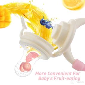 img 3 attached to 🍼 Baby Fruit Feeder Pacifier: Food Feeders Kit with Teething Toys, Pacifier, Clean Brush and Silicone Mesh Teether (Bear Silicone Grip) - Suitable for Babies 3-6 Months and 6-12 Months