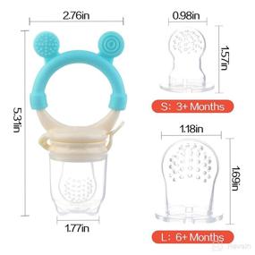 img 1 attached to 🍼 Baby Fruit Feeder Pacifier: Food Feeders Kit with Teething Toys, Pacifier, Clean Brush and Silicone Mesh Teether (Bear Silicone Grip) - Suitable for Babies 3-6 Months and 6-12 Months