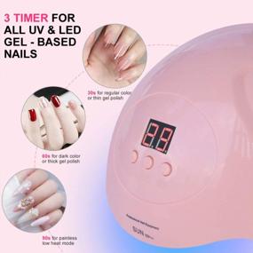 img 3 attached to UV LED Nail Lamp PHIAKLE Professional X7 Gel Polish Dryer With 3 Timers, White (Pink)