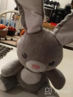 img 1 attached to Bundaloo Peek-A-Boo Bunny Animated Musical Plush Toy - Moving Floppy Ears & Glowing Heart - Plays Peek-A-Boo & Sing Do Your Ears Hang Low - Interactive Grey Singing Stuffed Bunny For Boys & Girls review by Tyler Bonnell