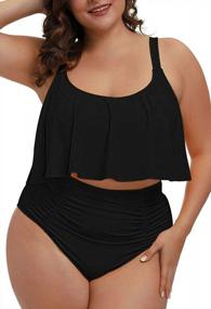 img 1 attached to Plus Size Women'S High Waisted 2 Piece Swimsuit By Sovoyontee