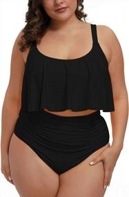 img 2 attached to Plus Size Women'S High Waisted 2 Piece Swimsuit By Sovoyontee